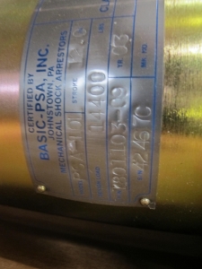 LOT TO INCLUDE: (1) SNUBBER, MECHANICAL TYPE, 12" STROKE, 14400# DESIGN/UPSET 144# BREAKAWAY RATING, -30 TO 300 DEG F TEMPERATURE RANGE, 3 TO 33 HZ LOADING CYCLE. MODEL PSA-10L ACCELERATION SENSITIVE SHOCK ARRESTOR, SELF-ALIGNING BALL JOINTS. ELECTROPLATED ZINC AND DIFFUSED, (5) HEATERS, 1-3/4" SIZE, 115 VOLT, 250 WATT, RADIAL KIND. 1-3/4" WD RADIAL SHAPE FOR MODEL 85 EXPLOSIVE DETECTOR, (7) ASSEMBLIES, PANEL TYPE, VIBRATION MONITOR KIND. FRONT FOR MODEL RVXY VIBRATION MONITOR, CONTROL PANEL INSTRUMENTS, (2) AGASTAT TIMING RELAY TYCO PART # 1-1423168-6. LOADING & HANDLING FEE $15-4132